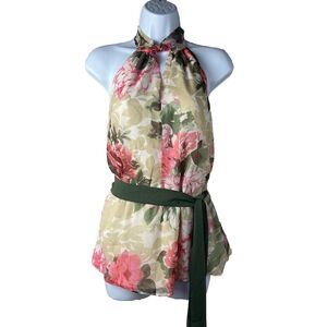 Walter Baker Jannet Top NWT Floral Tie Neck Size Small